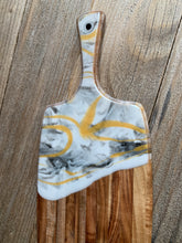 Load image into Gallery viewer, Gray, Gold, & White Charcuterie Board