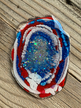 Load image into Gallery viewer, Red, White, and Blue Agate Coasters- Set of 4