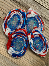 Load image into Gallery viewer, Red, White, and Blue Agate Coasters- Set of 4