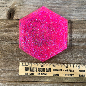 Coaster- Hot Pink Glitter