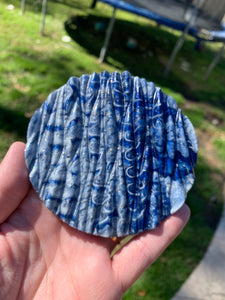 Blue Marbled Coasters with Holder- Set of 4