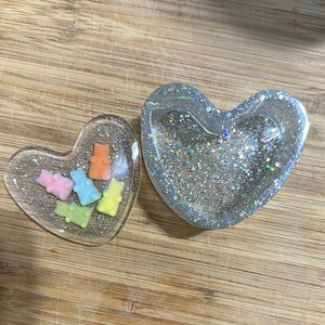 Gummy Bear Glitter Trinket Box - rounded heart