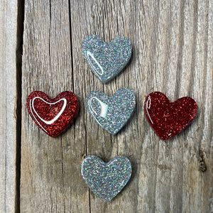 Glitter Heart Magnets