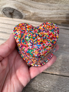 Resin Sprinkle Trinket Box - rounded heart