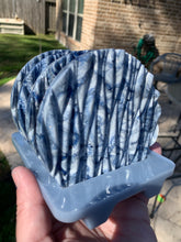 Load image into Gallery viewer, Blue Marbled Coasters with Holder- Set of 4
